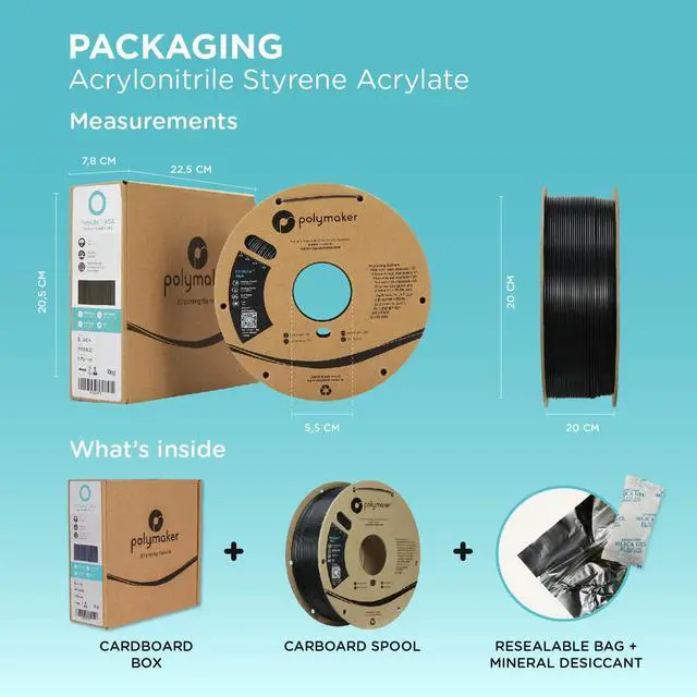 Alt view image 7 of 7 - Polymaker ASA Filament 1.75mm Orange, 1kg ASA 3D Printer Filament, Heat & Weather Resistant - ASA 3D Filament Perfect for Printing Outdoor Functional Parts, Dimensional Accuracy +/- 0.03mm
