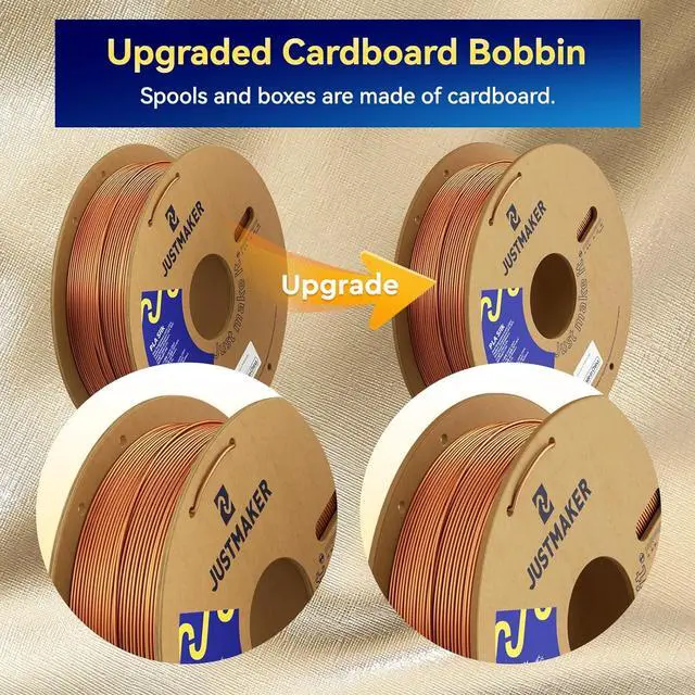 Alt view image 7 of 7 - PLA Silk 3D Printer Filament, Upgrade Cardboard Spool, Silk Shiny Filament, Dimensional Accuracy +/-0.03mm, 1.75mm, 1kg, Blue