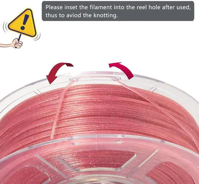 Alt view image 4 of 7 - iSANMATE 3D Printer Filament, Transparent Glitter Light Pink PLA Filament 1.75 mm, 3D Printing Filament 1KG/2.2lb