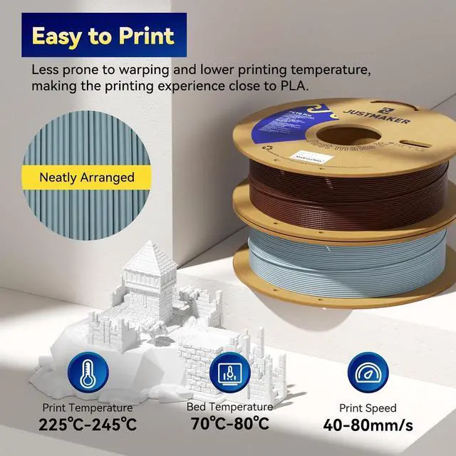 Alt view image 7 of 7 - PETG Pro (PETG+) 3D Printer Filament, Updated Stronger Impact Resistance, Dimensional Accuracy +/-0.03mm, 1.75mm, 1 kg, White