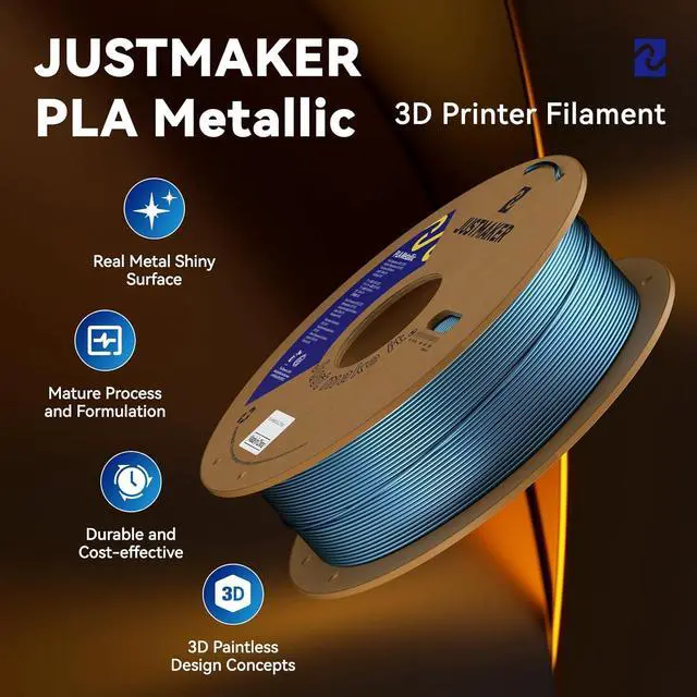 Alt view image 2 of 7 - PLA Metallic Finish 3D Printer Filament, Metallic Shining Filament Without Paint, Dimensional Accuracy +/-0.03mm, 1.75mm, Upgrade Cardboard Spool,Fit Most FDM Printer, 1 kg, Blue