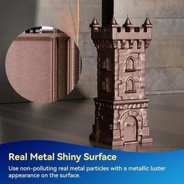 Alt view image 3 of 7 - PLA Metallic Finish 3D Printer Filament, Metallic Shining Filament Without Paint, Dimensional Accuracy +/-0.03mm, 1.75mm, Upgrade Cardboard Spool,Fit Most FDM Printer, 1 kg, Blue