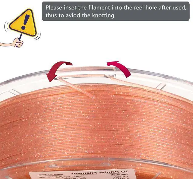 Alt view image 5 of 7 - iSANMATE 3D Printer Filament, Transparent Glitter Orange Pink PLA Filament 1.75 mm, 3D Printing Filament 1KG/2.2lb