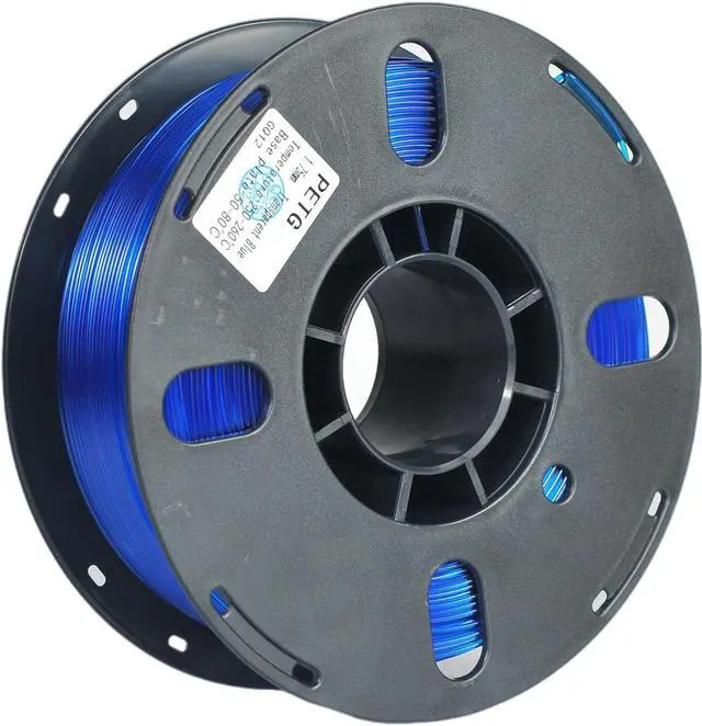Main image of RANKI PETG Filament 1.75mm 3D Printer Filament, Dimensional Accuracy +/- 0.03 mm, 1kg Spool (Transparent Blue)