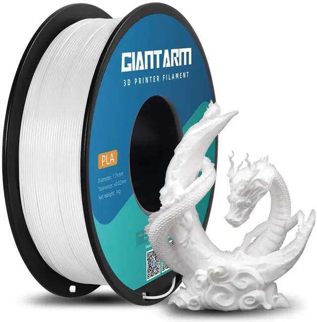 Main image of GIANTARM 3D Printer Filament, White Pla Filament, 1Kg(2.2lbs) Spool, 1.75mm Dimension Accuracy +/- 0.03mm, 3D Printing Filament