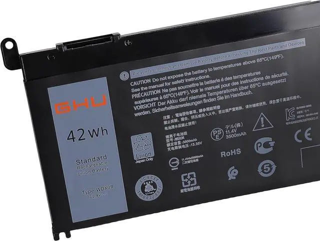 Alt view image 3 of 7 - GHU New Battery Replacement for WDX0R WDXOR 42 WH 11.4V Compatible with Dell Inspiron 13 5368 5378 15 5565 5567 5568 5578 17 5765 5767 7368 7378 7560 7570 7579 7569 P58F 3CRH3 T2JX4 FC92N CYMGM