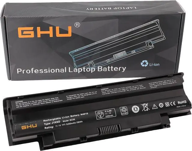 Main image of GHU New Battery 58 WH Replacement for J1KND 4T7JN WT2P4 383CW 312-1205 312-0233 312-0234 312-1280 Compatible for Dell Inspiron 3420 3520 13R (N3010) 14R (N4010 N4110) (N5010 N5110) N7010
