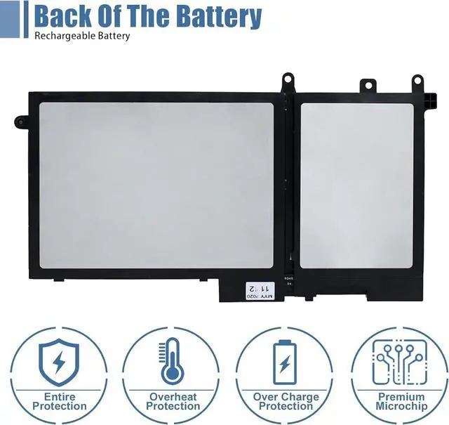 Alt view image 4 of 7 - 51Wh 93FTF Battery for Dell Latitude 5280 5288 5480 5580 5590 5490 5290 5488 5491 E5280 E5288 E5480 E5580 E5490 E5590 E5290 E5491 Precision 3520 3530 M3520 M3530 Series D4CMT 83XPC 4YFVG DJWGP