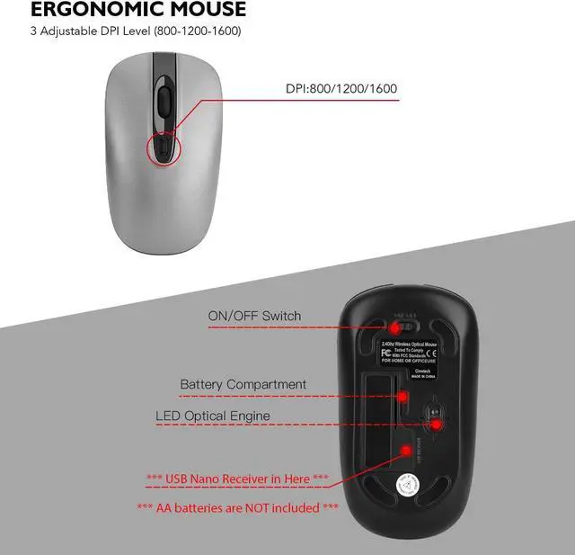 Alt view image 5 of 6 - cimetech EasyTyping KF10 Wireless Keyboard and Mouse Combo, [Silent Scissor Switch Keys][Labor-Saving Keys]Ultra Slim Wireless Computer Keyboard and Mouse, Easy Setup for PC/Laptop/Mac/Windows - Grey