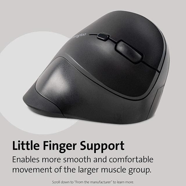 Alt view image 3 of 5 - Kensington Ergonomic Vertical Wireless Mouse (K75575WW), Grey/Black