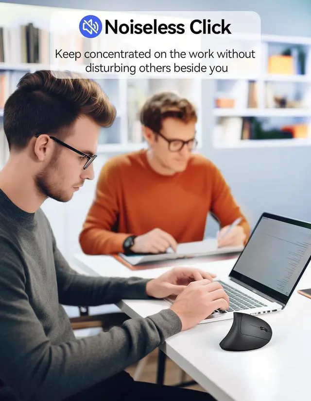 Alt view image 5 of 7 - Ergonomic Mouse Wireless Rechargeable Mouse Wireless Silent for Carpal Tunnel Right Hand 2.4GHz USB Vertical Mouse Wireless for Laptop 5 Adjustable 4800 DPI Computer MacBook Desktop