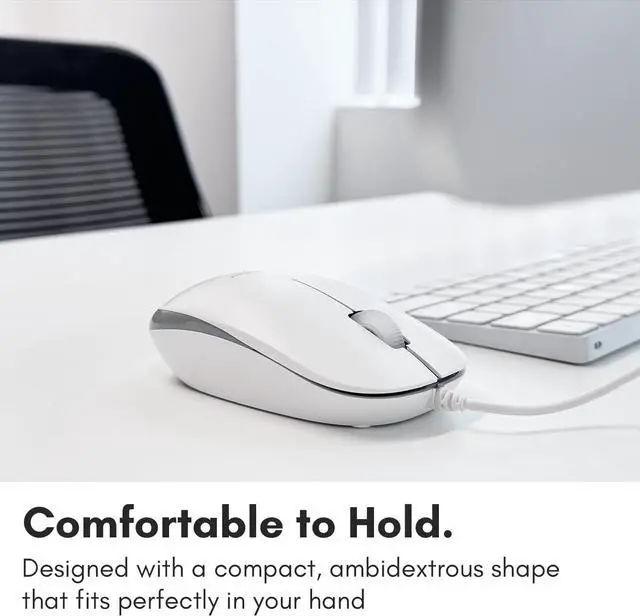 Alt view image 6 of 7 - Macally USB Wired Mouse for Mac and Windows - Plug and Play 3 Button Corded Computer Mouse Wired for MacBook Pro/Air, Apple iMac, Laptop, PC Desktop, Notebook, Scroll Wheel Layout with Long Wire Cord