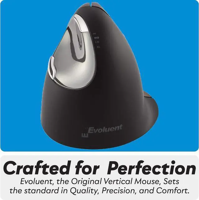 Alt view image 6 of 7 - Evoluent  The Original Vertical Mouse  VM4SW Ergonomic Vertical Mouse Right Hand Small Wireless USB, Sculpted for Comfort, Reduces Wrist Strain, Adjustable Speed, Customizable Buttons in Windows