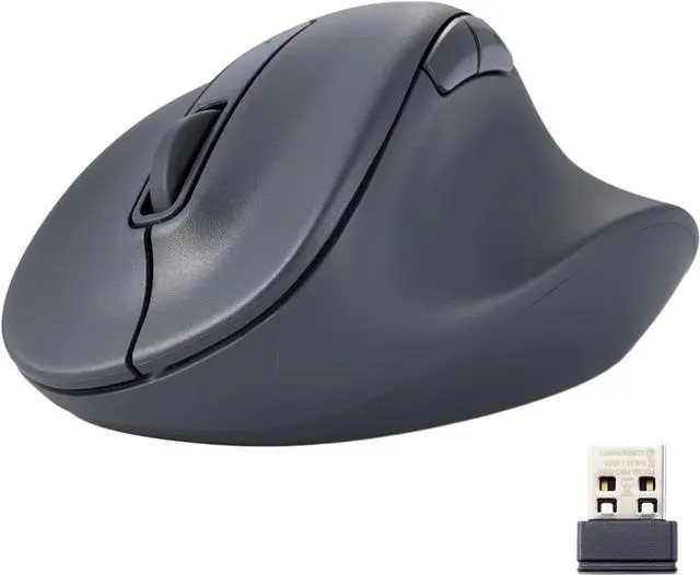 Main image of ELECOM Wireless Ergonomic Shape Mouse, 2.4GHz with Mini USB Receiver, Silent Click, Right Hand 2000DPI, 5 Buttons, Optocal Sensor, Compatible with PC, Mac, Laptop, EX-G, Lsize Black (M-XGL30DBSKBK)