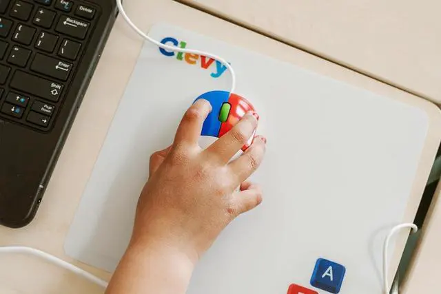 Alt view image 5 of 7 - Clevy Kids Mouse - Colorful Ergonomic USB Computer and Laptop Kids Mouse for School and Home Computer Use - Wired Children Friendly - Compatible with Windows, macOS, Chromebook