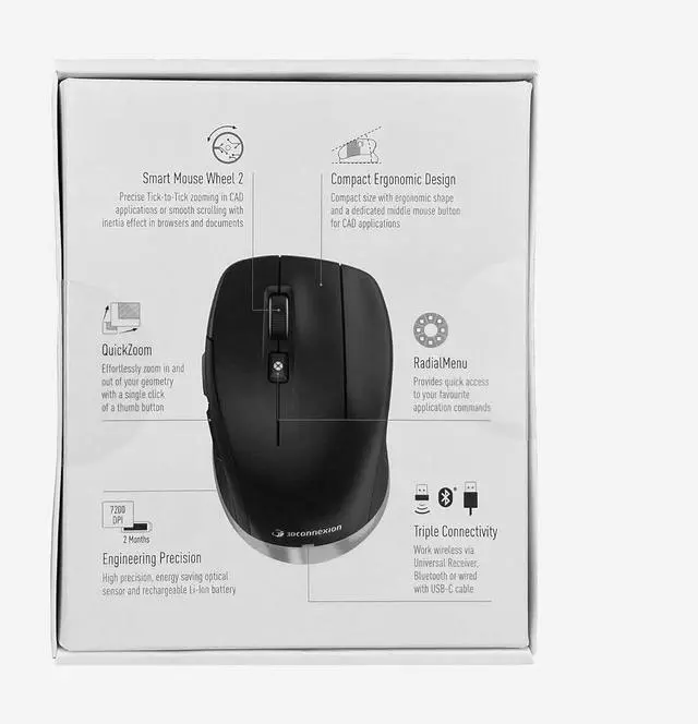 Alt view image 6 of 7 - 3Dconnexion CadMouse Compact Wireless
