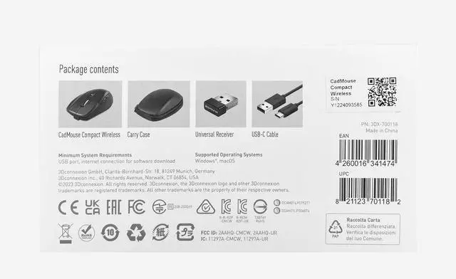 Alt view image 7 of 7 - 3Dconnexion CadMouse Compact Wireless