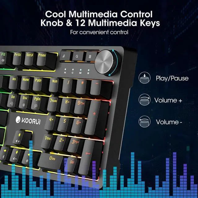 Alt view image 2 of 6 - Wired Gaming Keyboards with Brown Switch,Hot-Swap Mechanical Keyboard with Volume Knob, 26 RGB Backlit Light Up Keyboard, Full Keys Anti-Ghosting, Dual Color Injection Molded Keycaps for PC