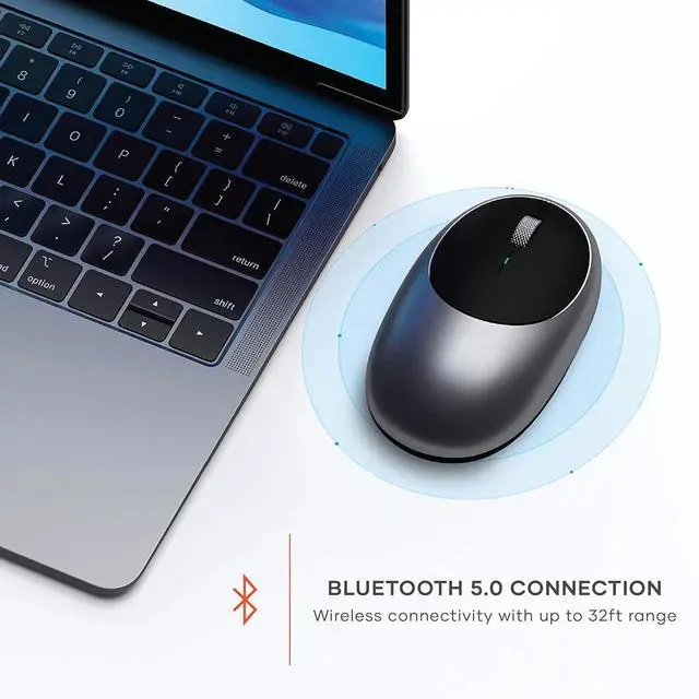 Alt view image 2 of 7 - Satechi M1 Wireless Bluetooth Mouse, USB-C Rechargeable, Compact & Portable, for Mac/Windows, Compatible with M4/M3/M2 MacBook, Pro, Air/iMac/iPad Pro, iPhone 16/15/14 & More - Space Gray
