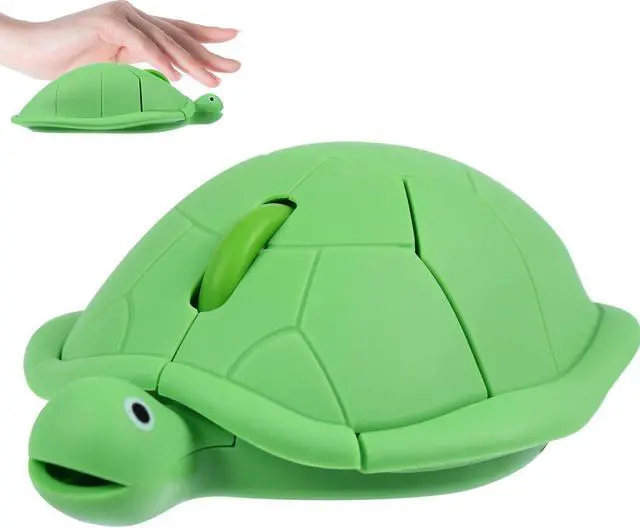 Main image of elec Space Wireless Turtle-Shaped Mouse, 2.4G Optical Computer Mouse, 3 Buttons, 12 x 7.7 cm (Mint Green)