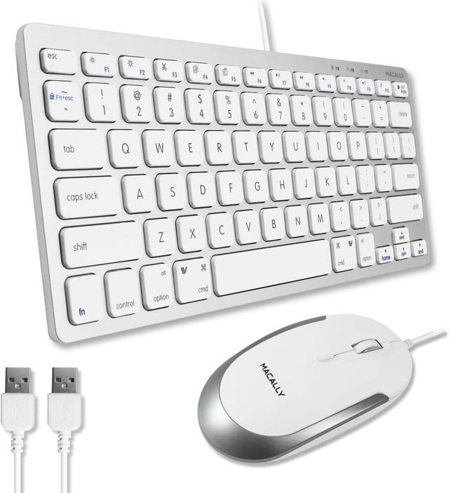 Main image of Macally USB Wired Keyboard and Mouse Combo for Mac and PC - Save Space with a Compact Small Mac Keyboard and Mouse for MacBook Pro/Air, iMac, Mac Mini/Pro - Compatible Apple Keyboard and Mouse