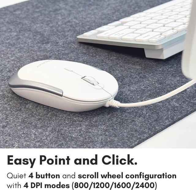 Alt view image 6 of 7 - Macally USB Wired Keyboard and Mouse Combo for Mac and PC - Save Space with a Compact Small Mac Keyboard and Mouse for MacBook Pro/Air, iMac, Mac Mini/Pro - Compatible Apple Keyboard and Mouse