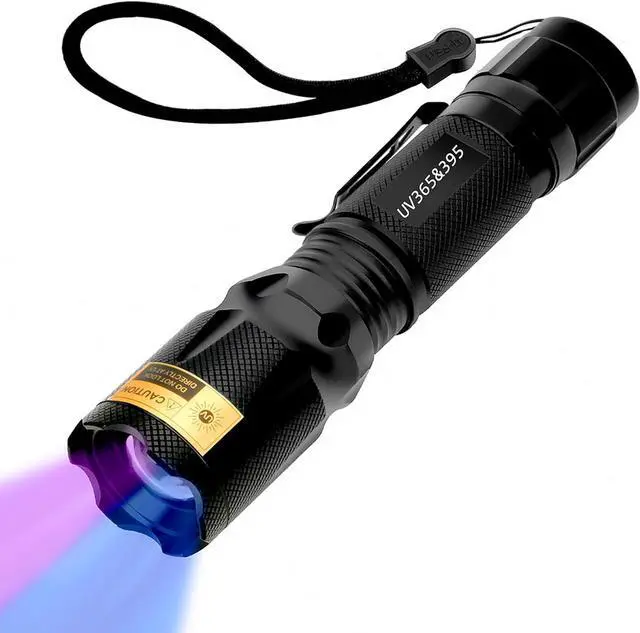 Main image of UV Flashlight Black Light- 365nm 395nm Ultraviolet Flashlights Handheld Blacklight Torch Woods Lamp for Pet Urine Stains Detection Rocks & Minerals Glue Curing Scorpions Finder and Uranium Glass