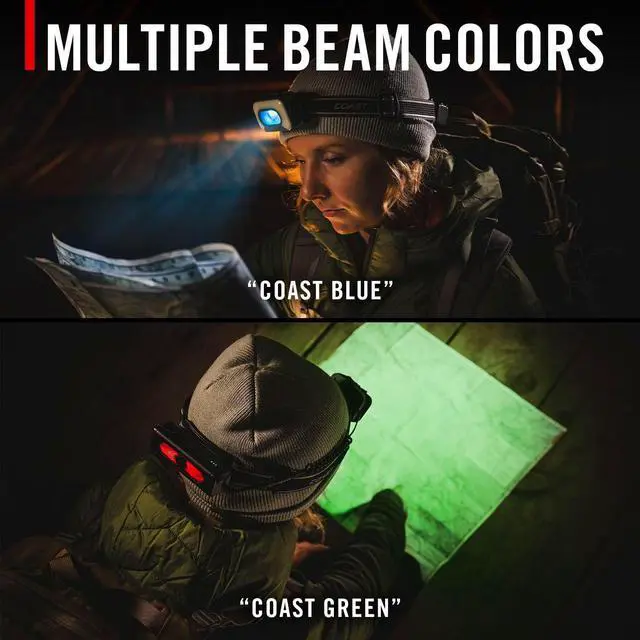 Alt view image 6 of 7 - RL35R Voice-Controlled 1100 Lumen Rechargeable LED Headlamp with ARC280 Lighting, 4 Color Modes, Rear-Facing Safety Signal, Variable Light Control and USB-C Charge Port