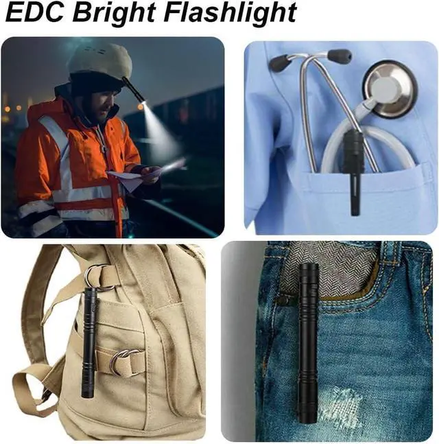 Alt view image 5 of 7 - Pen Flashlight,5PCS Led Pen Light Flashlights with Clip,Mini Pocket Flashlight Small Penlight Inspection Flashlight