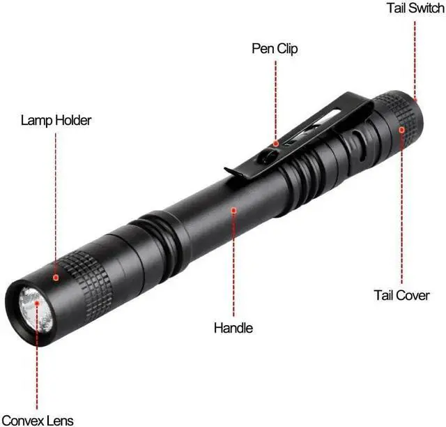 Alt view image 7 of 7 - Pen Flashlight,5PCS Led Pen Light Flashlights with Clip,Mini Pocket Flashlight Small Penlight Inspection Flashlight