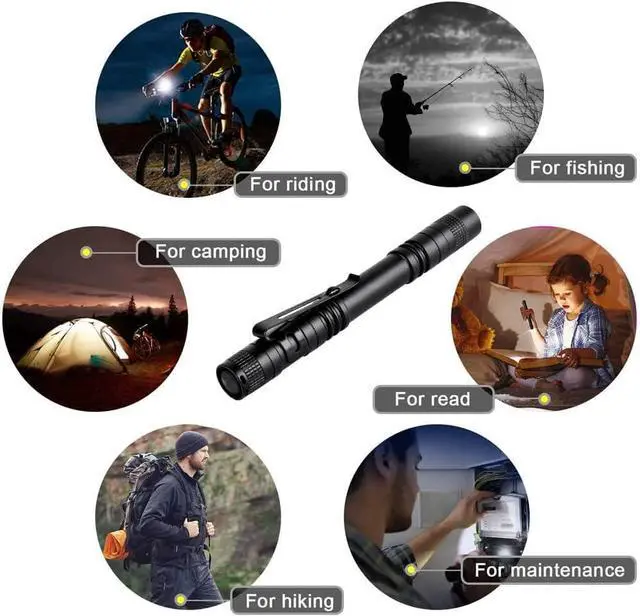 Alt view image 6 of 7 - Pen Flashlight,5PCS Led Pen Light Flashlights with Clip,Mini Pocket Flashlight Small Penlight Inspection Flashlight