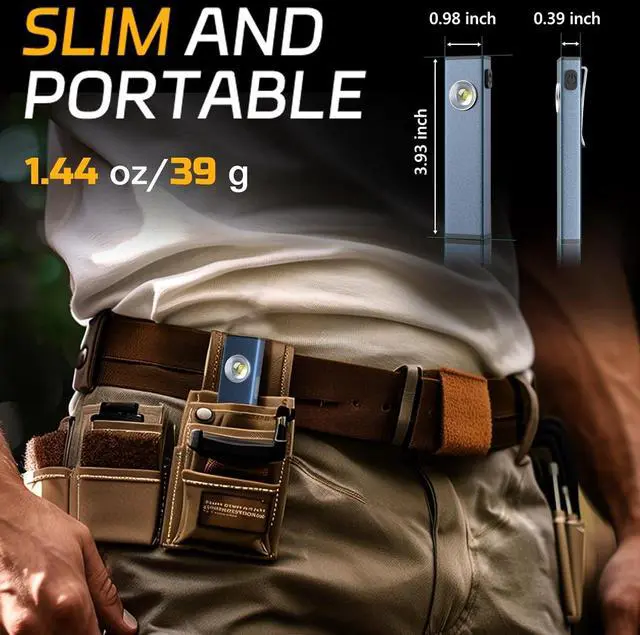 Alt view image 5 of 6 - lexall 2 Pack Rechargeable Work Light, 600 Lumens Portable LED Flashlight, Magnetic COB Flat Task Light with Pocket Clip, 3 Modes, Pocket Pen Inspection Light for Repairing, Camping, Hiking, Emergency