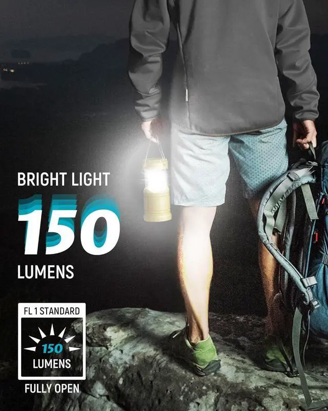 Alt view image 3 of 7 - Lichamp 4 Pack LED Camping Lanterns, Battery Powered Camping Lights LED Collapsible Flashlight Portable Emergency Supplies Kit, A4YL