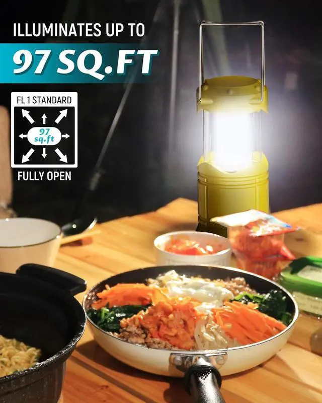 Alt view image 2 of 7 - Lichamp 4 Pack LED Camping Lanterns, Battery Powered Camping Lights LED Collapsible Flashlight Portable Emergency Supplies Kit, A4YL