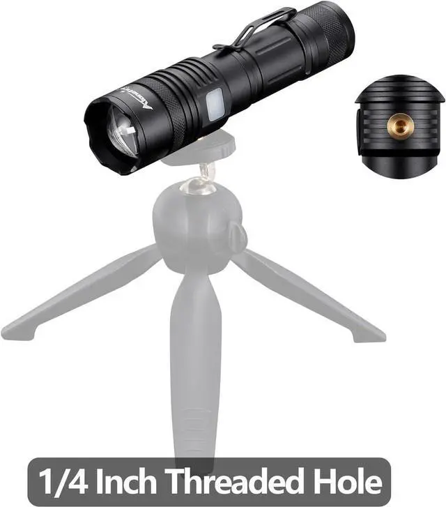Alt view image 7 of 7 - ALONEFIRE X37 Multicolor LED Flashlight 4 Color Change White Blue Green Red Light RGB USB Rechargeable Zoom Waterproof with Reverse Charging, Rechargeable Battery for Tracking Deer Hunting Fishing