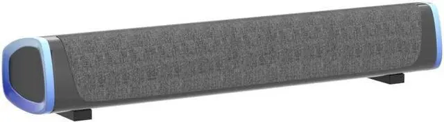 Alt view image 4 of 7 - SOULION R30 Computer Speakers, Colorful LED Lights with Switch Button, Surround Sound Portable Computer Sound Bar Speakers for Desktop, Gray