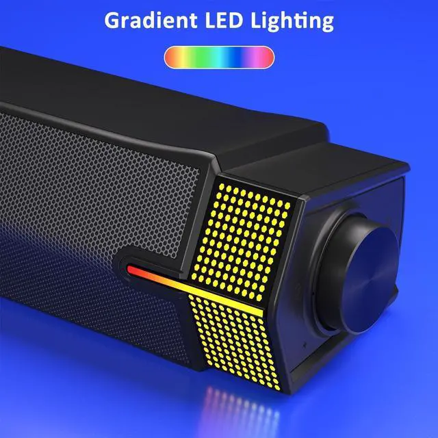 Alt view image 6 of 7 - Jeecoo M20 Bluetooth Computer Speakers for PC Desktop Monitor, Gaming PC Sound Bar - Wired USB-Powered, Superb Stereo Sound, with Gradient RGB Lighting - Combine/Separate to Customize Your Desk