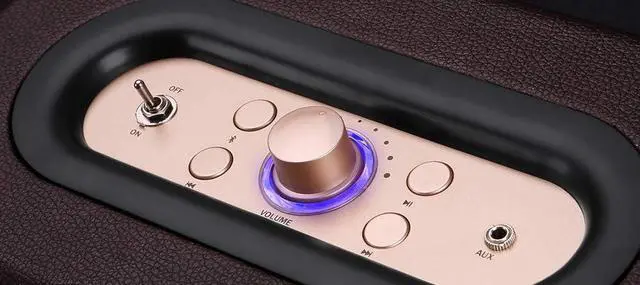Alt view image 4 of 7 - Vintage Bluetooth Speakers with Bass Enhanced Technology, Wireless & 3.5mm Aux Input for Cellphone, AC Powered (Upgraded Version)