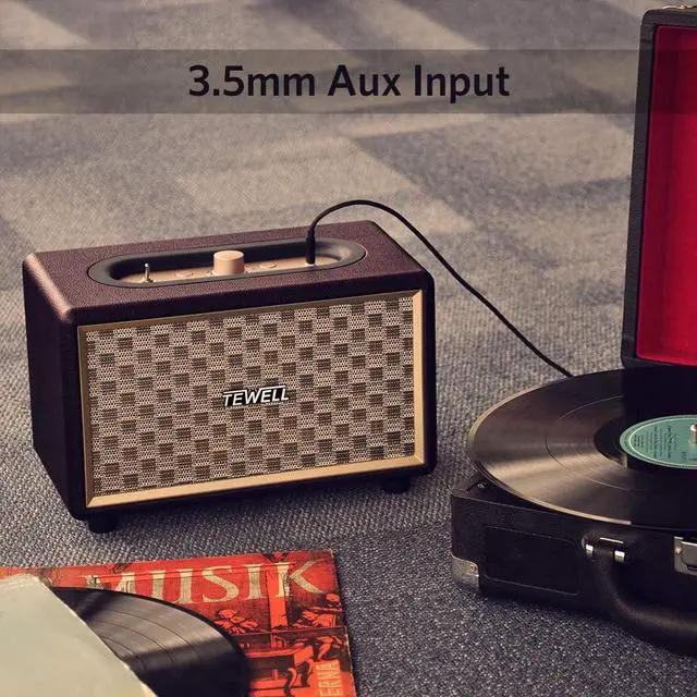 Alt view image 3 of 7 - Vintage Bluetooth Speakers with Bass Enhanced Technology, Wireless & 3.5mm Aux Input for Cellphone, AC Powered (Upgraded Version)
