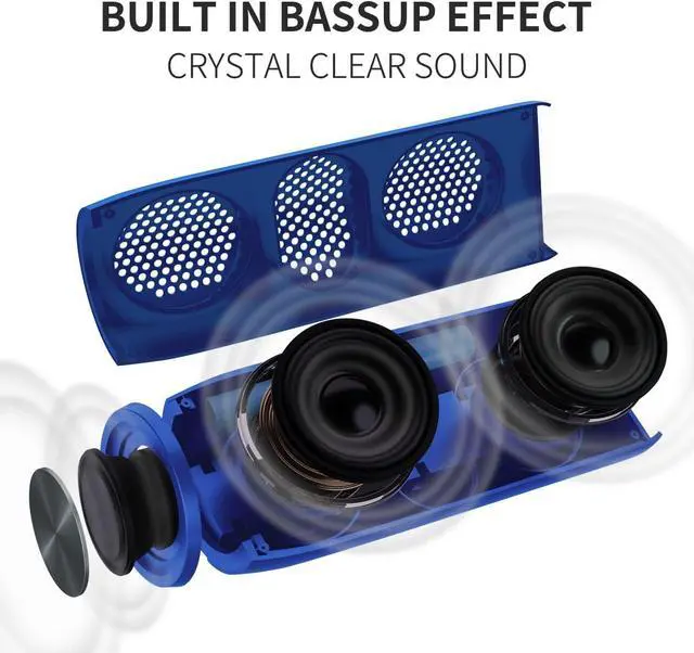 Alt view image 3 of 7 - Bluetooth Speaker,MusiBaby M88 Speaker,Speakers Bluetooth Wireless,Dual Pairing, Bluetooth 5.0,Loud Stereo Sound,Booming Bass,30H Playtime for Home& Outdoor Party,Beach,Portable Speaker,Gifts(Blue)