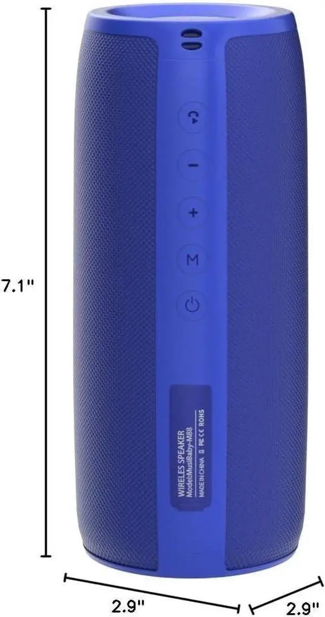 Alt view image 7 of 7 - Bluetooth Speaker,MusiBaby M88 Speaker,Speakers Bluetooth Wireless,Dual Pairing, Bluetooth 5.0,Loud Stereo Sound,Booming Bass,30H Playtime for Home& Outdoor Party,Beach,Portable Speaker,Gifts(Blue)