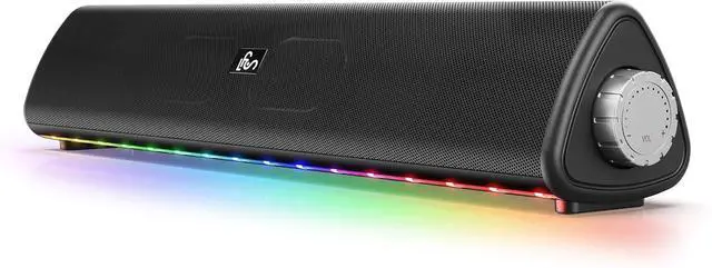 Main image of Bluetooth Computer Speakers for Desktop, 20W Stereo Sound, 3.5 mm Aux-in Connection, Wireless Battery Powered PC Speakers for Laptop, Tablet, Gaming