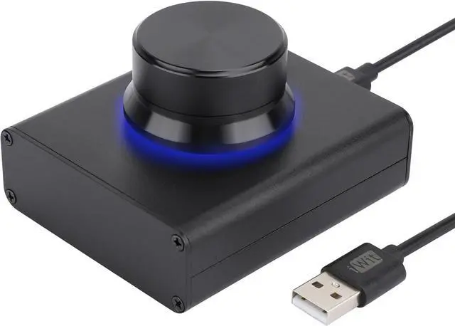 Main image of DROK USB Volume Knob, Big PC Computer Speaker Volume Control Audio External USB Volume Control Knob with 1-Key Mute Function Support Win7 8 10 XP Mac Vista Android, Black