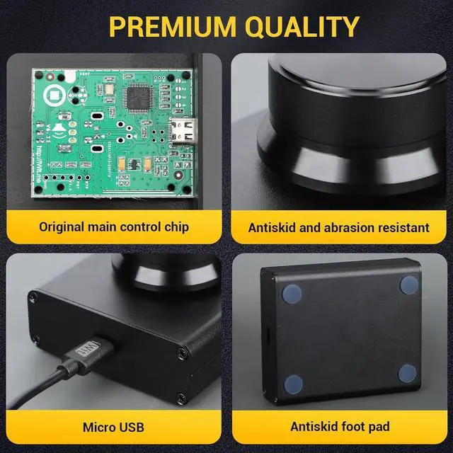 Alt view image 4 of 7 - DROK USB Volume Knob, Big PC Computer Speaker Volume Control Audio External USB Volume Control Knob with 1-Key Mute Function Support Win7 8 10 XP Mac Vista Android, Black