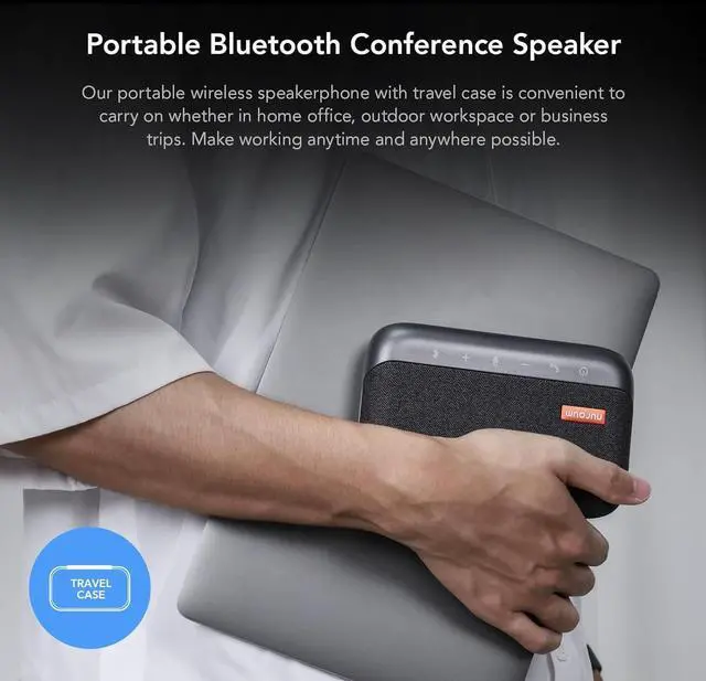 Alt view image 4 of 7 - NUROUM A05B(2nd Gen) Bluetooth Conference Speaker and Microphone, Portable Wireless Speakerphone with Noise Canceling Mic, 16ft Voice Picked Up Computer Speakers for Desktop PC/Laptop/Business Trips
