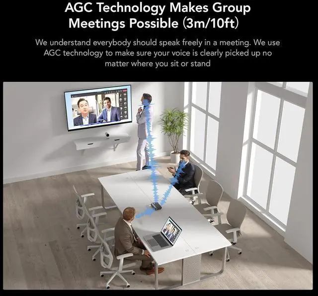 Alt view image 5 of 7 - NUROUM A05B(2nd Gen) Bluetooth Conference Speaker and Microphone, Portable Wireless Speakerphone with Noise Canceling Mic, 16ft Voice Picked Up Computer Speakers for Desktop PC/Laptop/Business Trips