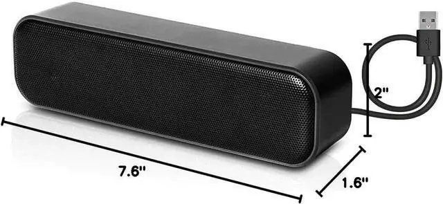 Alt view image 5 of 5 - USB Computer Speakers,Laptop Speakers Wired USB Powered,Portable Mini Sound Bar PC Speakers for Windows PC,Desktop Computer,Laptops and Checkout Counter with Stereo Sound