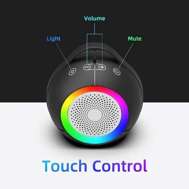 Alt view image 4 of 7 - USB Computer Speakers for Desktop PC | Portable Plug-N-Play Laptop Speakers with Dynamic RGB Light, Ultra-Clear Sound, Loud Volume, Deep Bass, Touch Control, Compatible with Windows, macOS, ChromeOS