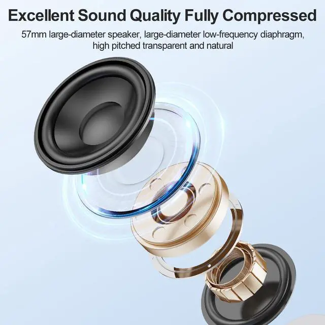 Alt view image 2 of 6 - Portable Bluetooth Speaker with AUX Input, 8W Loud Stereo Sound, RGB Light, TF-Card/USB Flash Drive Input, Wireless BT 5.3 Dual Stereo Pairing, for Home Outdoor Travel