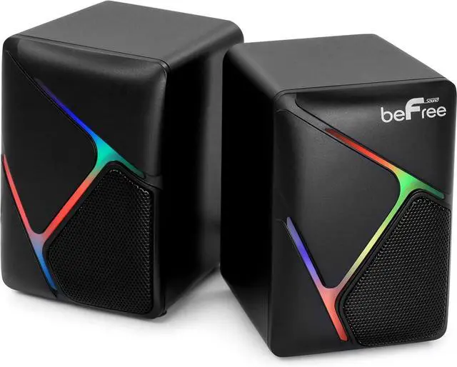 Main image of beFree Sound Dual Compact LED Gaming Speakers, Black